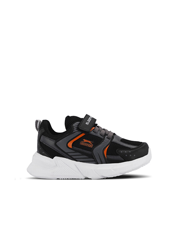 SLAZENGER KENDALL Unisex Çocuk Cırt Cırtlı Siyah / Koyu Gri Günlük Spor Ayakkabısı