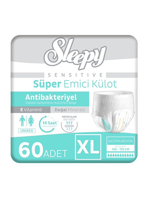 Sleepy Sensitive Antibakteriyel Emici Külot Xlarge 30x2 60 Adet