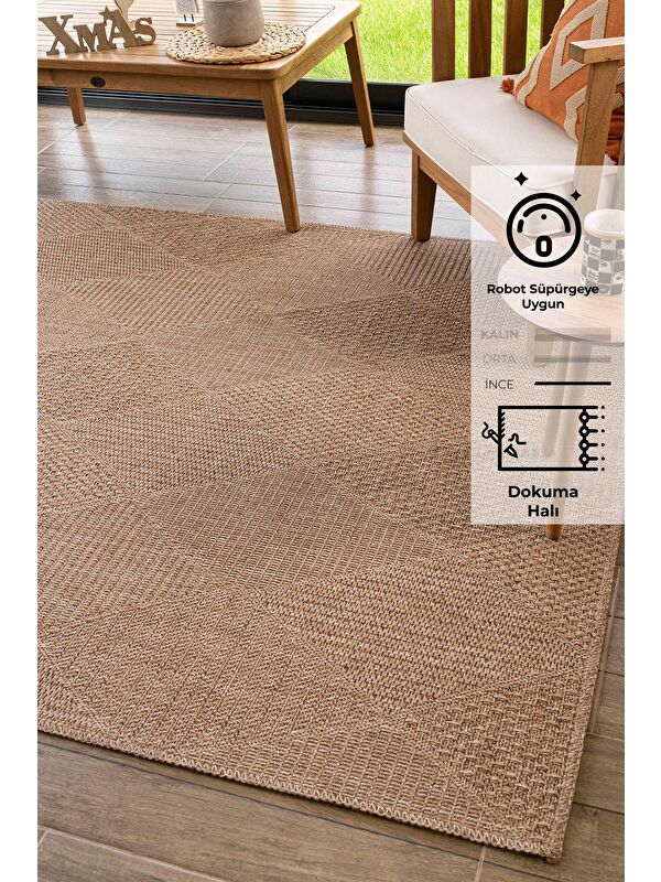 Konfor Halı Rusticana 3102 Naturel Jüt Halı Modern Örme Kilim-160x230