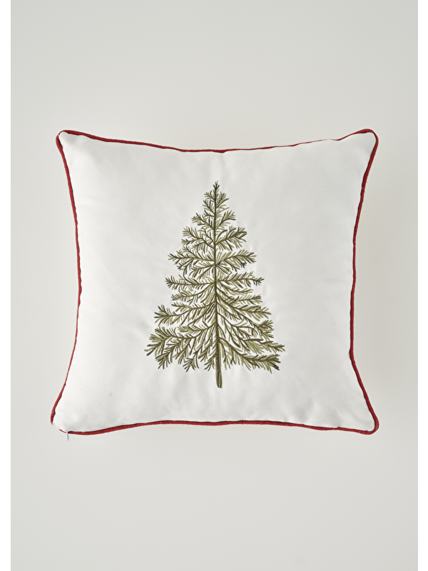 Bella Maison New Year Yılbaşı Nakışlı Kırlent Kılıfı Beyaz (43x43 cm)