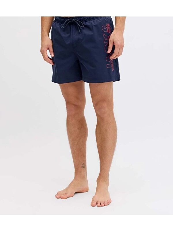 Jack & Jones Maui Wave Logo Regular Erkek Lacivert Mayo