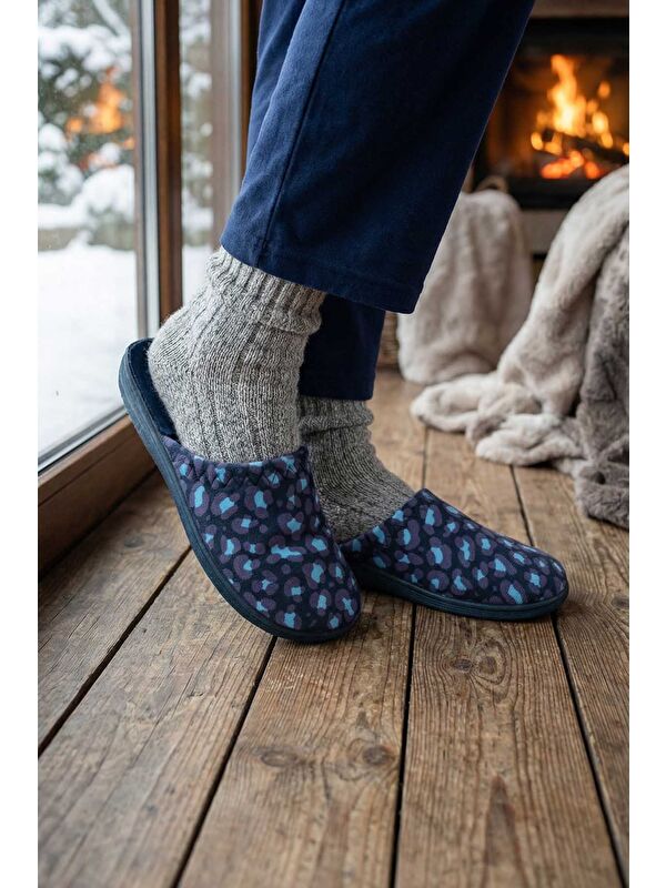 Gezer Siyah Gezer Kışlık Rahat Kadın Taban Ev Bahçe Terlik