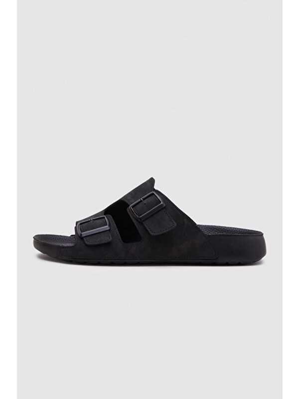 Twn Siyah Çift Tokalı Terlik - Görsel 3