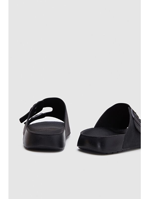 Twn Siyah Çift Tokalı Terlik - Görsel 7