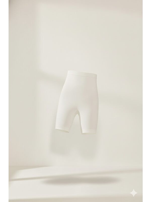 C&City C13004 Kadın Seamless Dantelli Paçalı Uzun Boxer Beyaz
