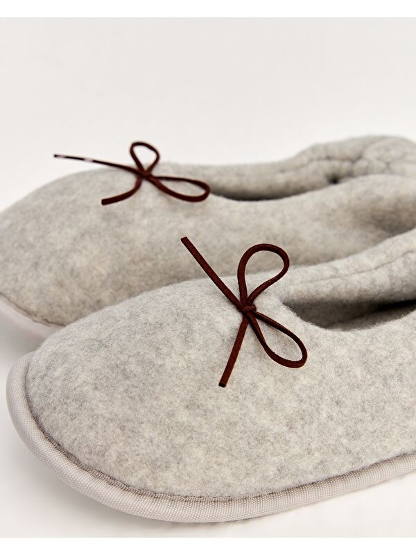 PURE - Kurdeleli Kadın Ev İçi Ayakkabı - Görsel 7