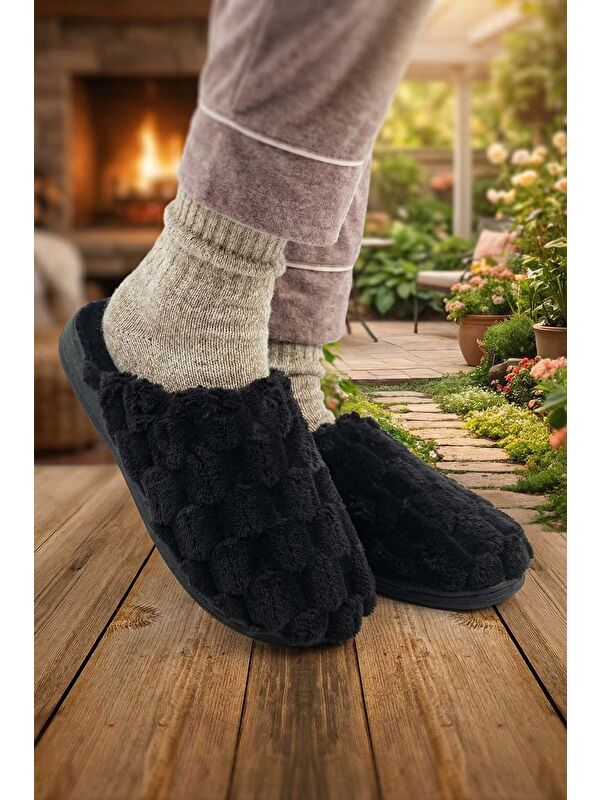 Gezer Lila Gezer Kışlık Rahat Kadın Taban Ev Bahçe Terlik