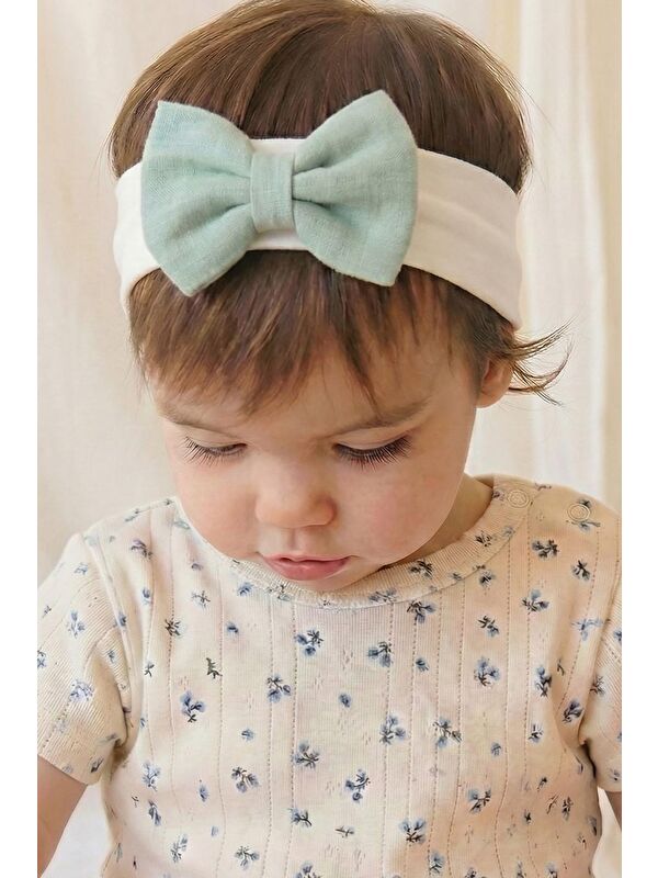 CİGİT Kurdeleli Bebe Bandanası Mint Yeşili