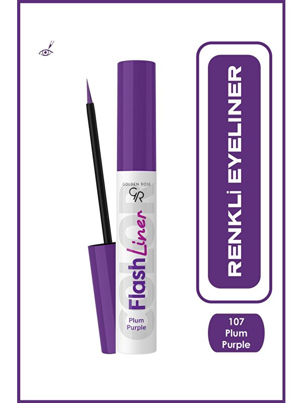 GOLDEN ROSE Flash Liner Colered Eyeliner No:107 Plum Purple - Renkli Eyeliner