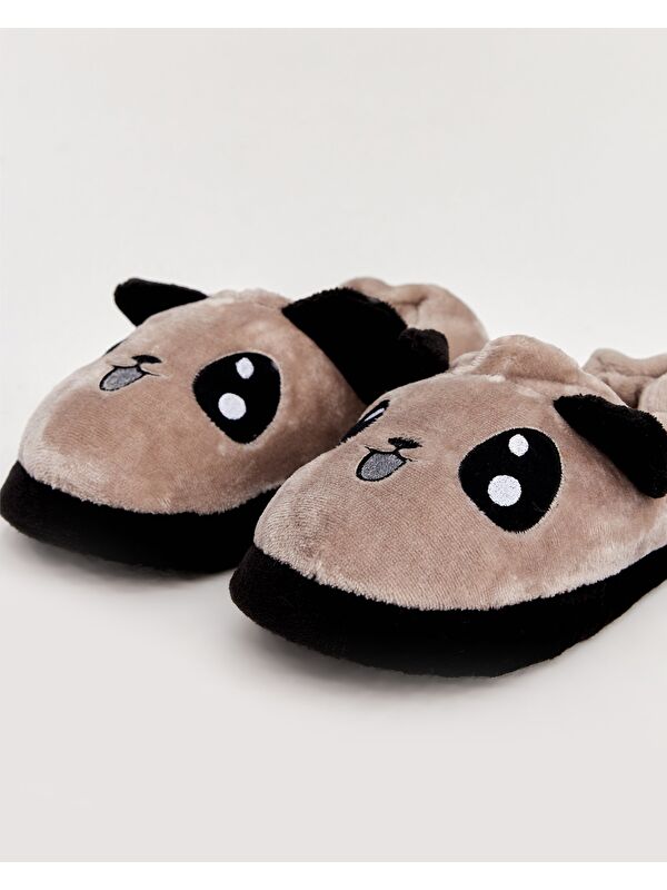 GÖBİ - Hayvan Figürlü Gri Erkek Ev İçi Ayakkabı - Görsel 3