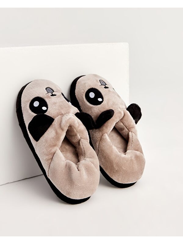 GÖBİ - Hayvan Figürlü Gri Erkek Ev İçi Ayakkabı - Görsel 4