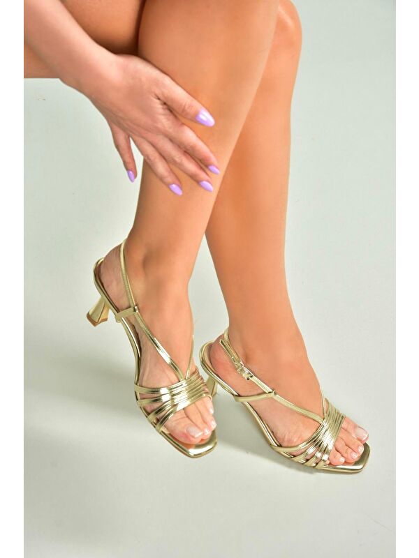 Fox Shoes Altın Kadın Topuklu Ayakkabı U5695196