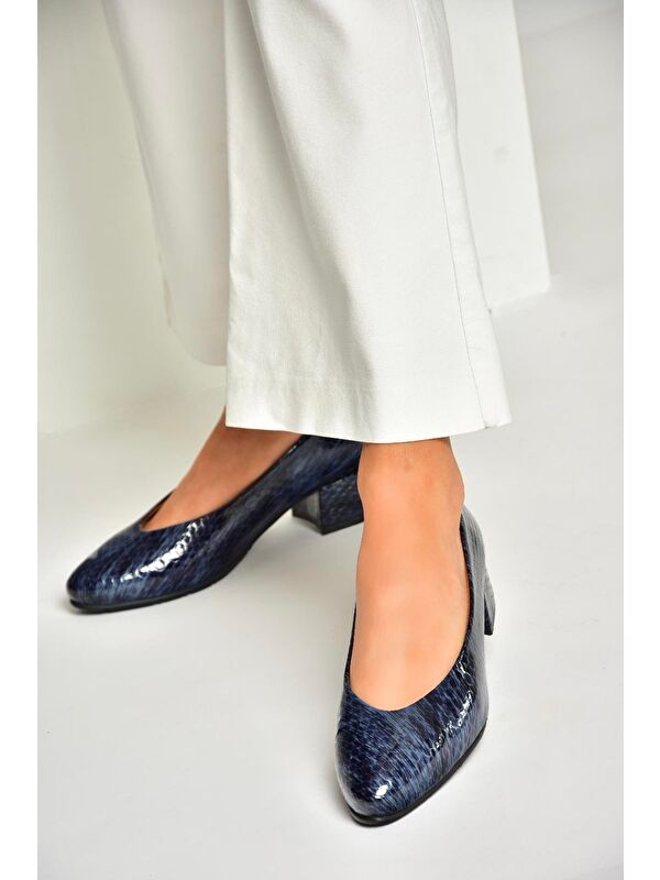 Lacivert Kadın Topuklu Ayakkabı U6670127 - Görsel 3
