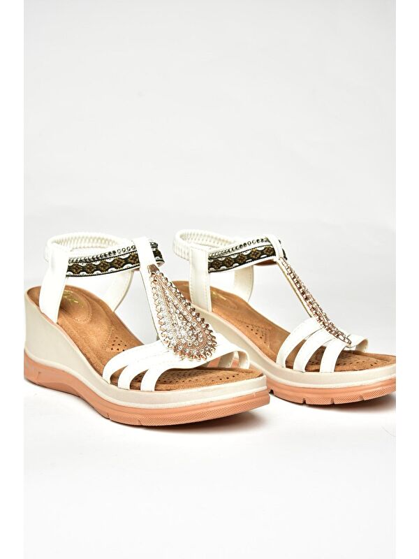 Beyaz Kadın Sandalet U2589161 - Görsel 5