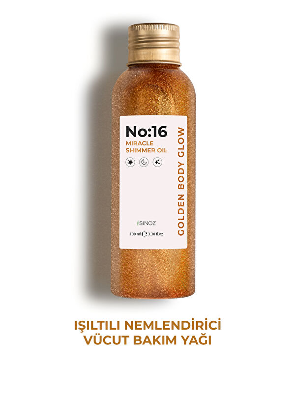 Sinoz No:16 Mucizevi Işıltılı Saç ve Vücut Bakım Yağı 100 ML - Parıltılı Nemlendirici Bakım