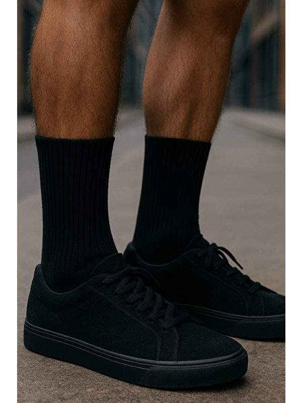 Katia And Bony Unisex  Havlu Taban Uzun Konç Basic Soket Çorap Siyah