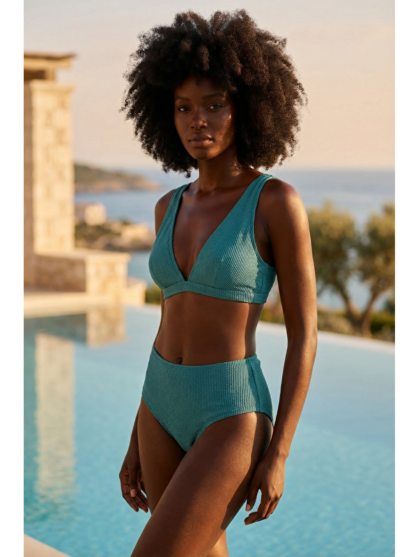 Katia And Bony Kadın Lemon Party Yüksek Bel Bikini Takımı Yeşil