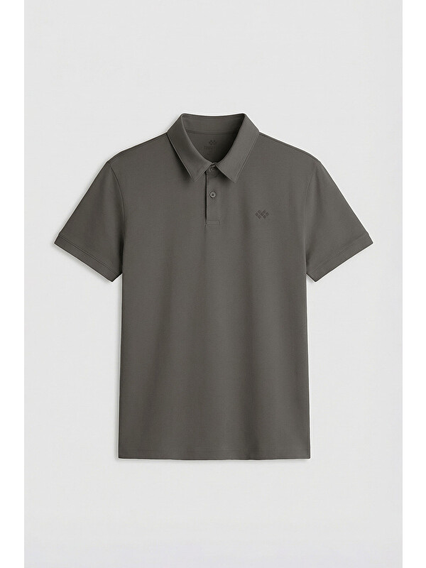 Tommylife Çağla Basic Logolu Standart Kalıp Triko Polo Yaka Erkek Tişört - 87748