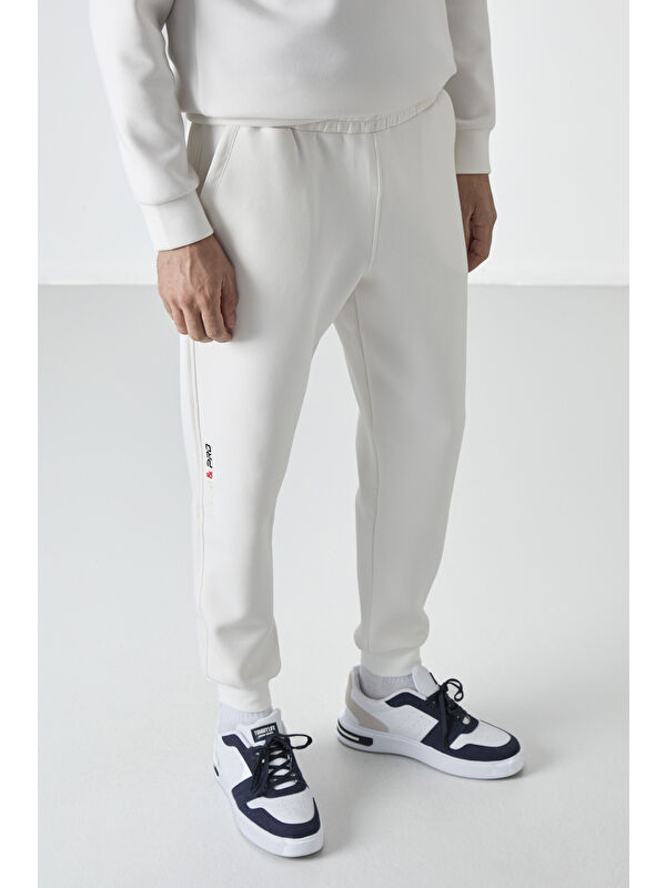 Tommylife Ekru Bağcıklı Dar Paça  Erkek Jogger Eşofman Altı - 84999