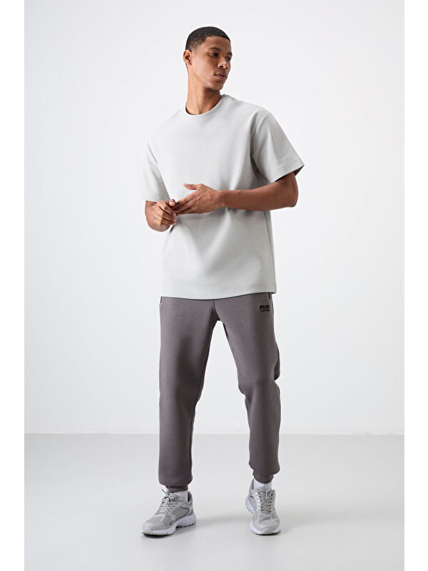 Air Jones Cesar Koyu Gri Fermuar Cepli Şardonlu Jogger  Erkek Jogger Eşofman Altı - 84929