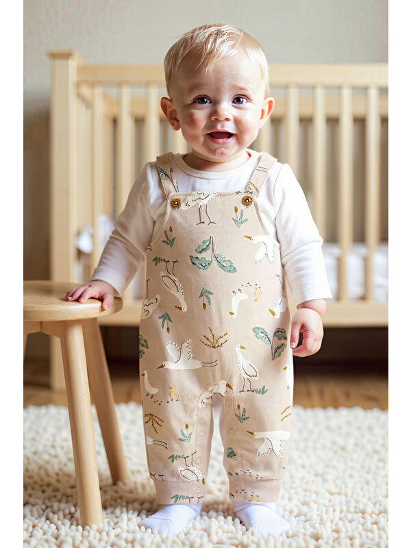 Carter's Bebek Ekru Salopet Set