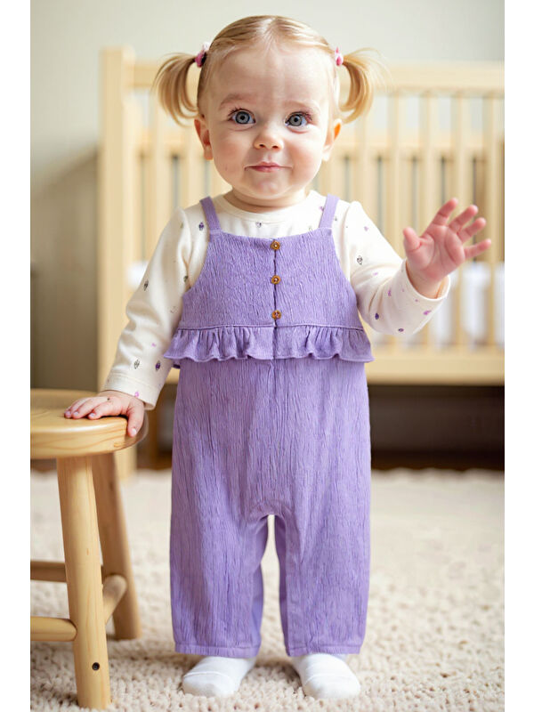 Carter's Kız Bebek Mor Salopet Set