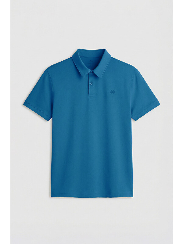 Tommylife Saks Basic Logolu Standart Kalıp Triko Polo Yaka Erkek Tişört - 87748
