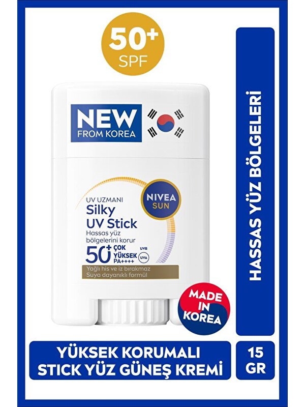 NIVEA SUN SPF50 Yüksek Güneş Korumalı Stick Yüz Güneş Kremi 15 gr,Hassas Yüz Bölgeleri,Kokusuz Formül