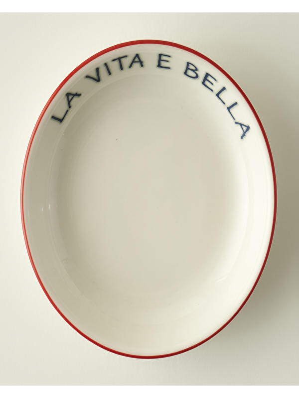 Bella Maison Line Porselen Büyük Sunum Kasesi Kırmızı (15 cm)