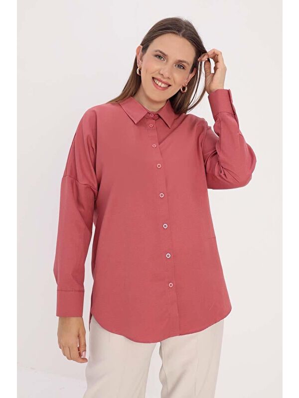 ALLDAY Gül Oversize Basic Gömlek