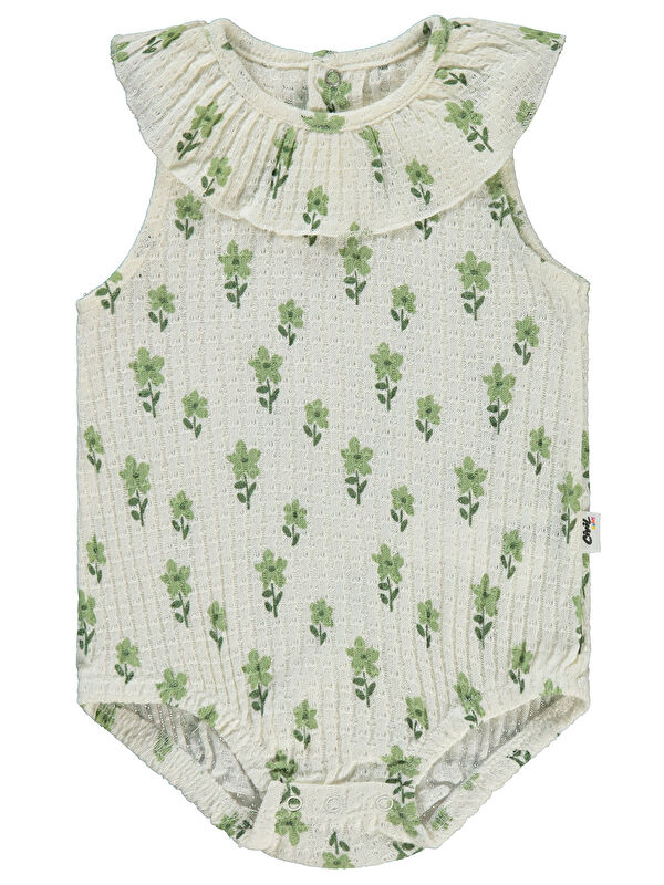 Civil Baby Kız Bebek Patiksiz Tulum 6-18 Ay Krem