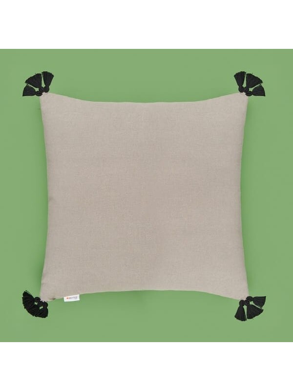 Evidea Soft Anthracite Püskül Detaylı Kırlent - Antrasit / Siyah - 40x40 cm