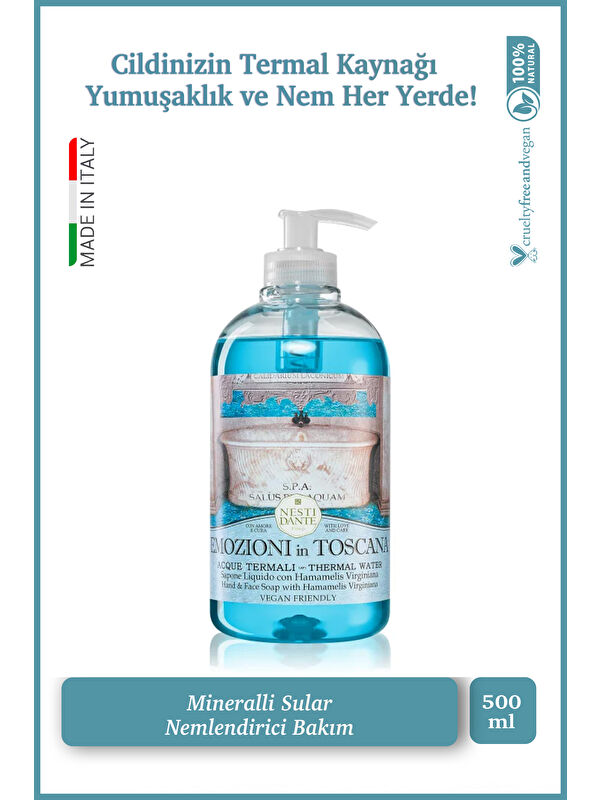 Nesti Dante Emozioni In Toscana Acque Termal Sıvı Sabun 500ml |Nemlendirici| Mineralli Su