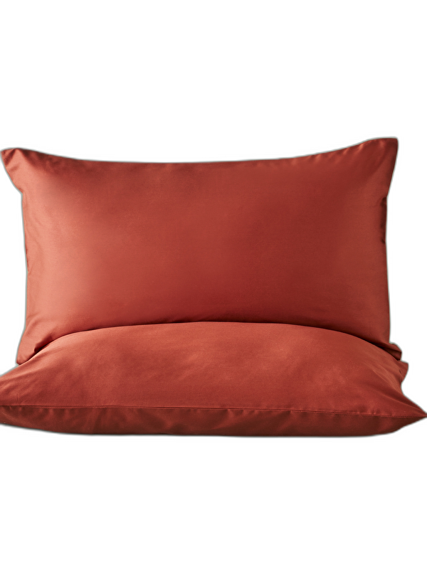 Bella Maison Supreme %100 Pamuk Saten 2'li Yastık Kılıfı Kiremit (50x70 cm)