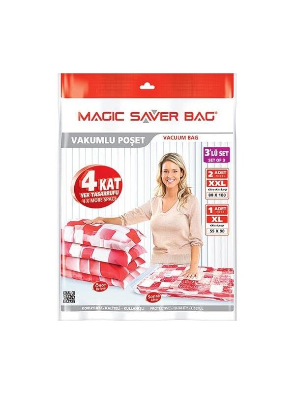 Magic Saver Bag 3'lü Vakumlu Saklama Poşeti