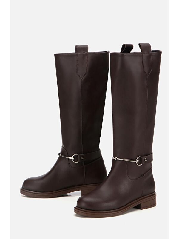 Yaya By Hotiç Kahverengi Yaya By Hotiç Yaya By Kadın Zincir Detaylı Çizme