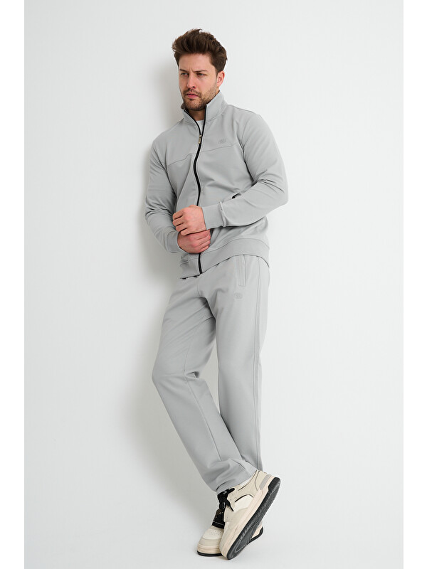 Shooter Sportswear Gri Premium Rahat Kalıp Mevsimlik Yumuşak Dokulu Erkek Eşofman Takımı