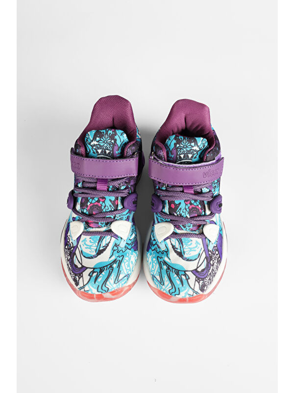 Universe Baskılı Kız Çocuk Mor Sneaker - Görsel 3