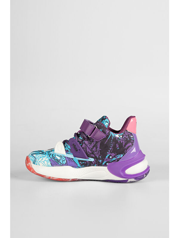 Universe Baskılı Kız Çocuk Mor Sneaker - Görsel 5