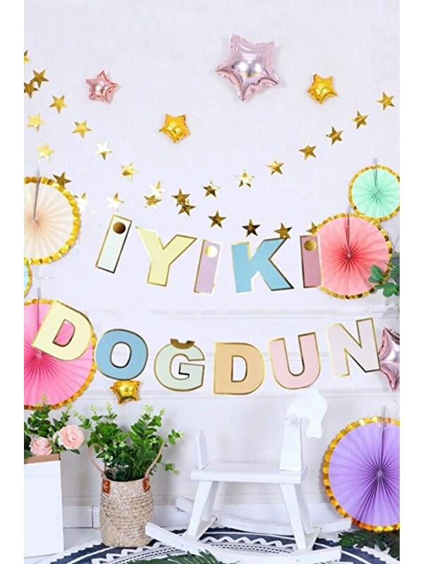 Le Mabelle Çok Renkli Pastel İyi Ki Doğdun Banner