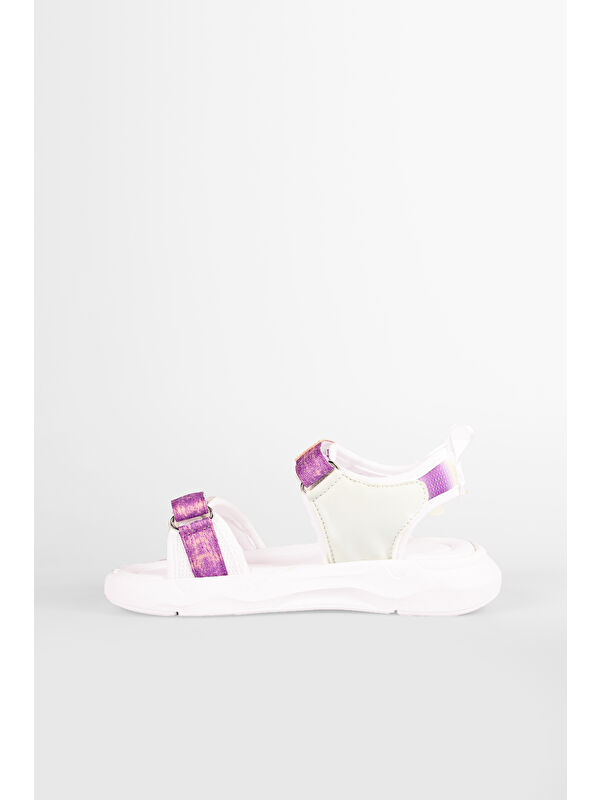 Label Hafif Kız Okul Öncesi Beyaz Sandalet - Görsel 3