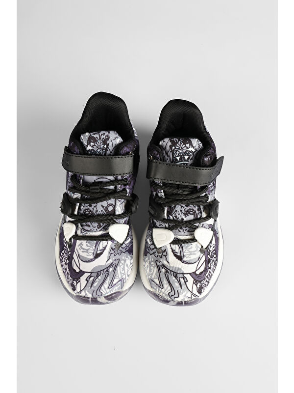 Universe Baskılı Erkek Çocuk Siyah Sneaker - Görsel 5