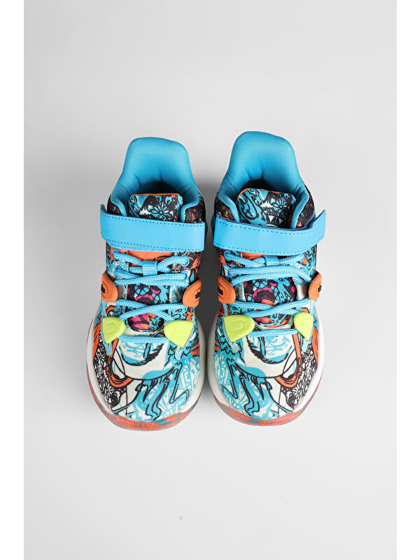 Universe Baskılı Erkek Çocuk Yeşil Sneaker - Görsel 5