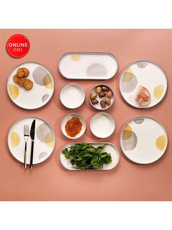 SCHAFER Sunny 4 Kişilik Kahvaltı Takımı 10 Parça-Gri