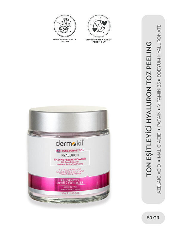 Dermokil Cilt Tonu Eşitleyici Hyaluron Enzim Toz Peeling 50 gr