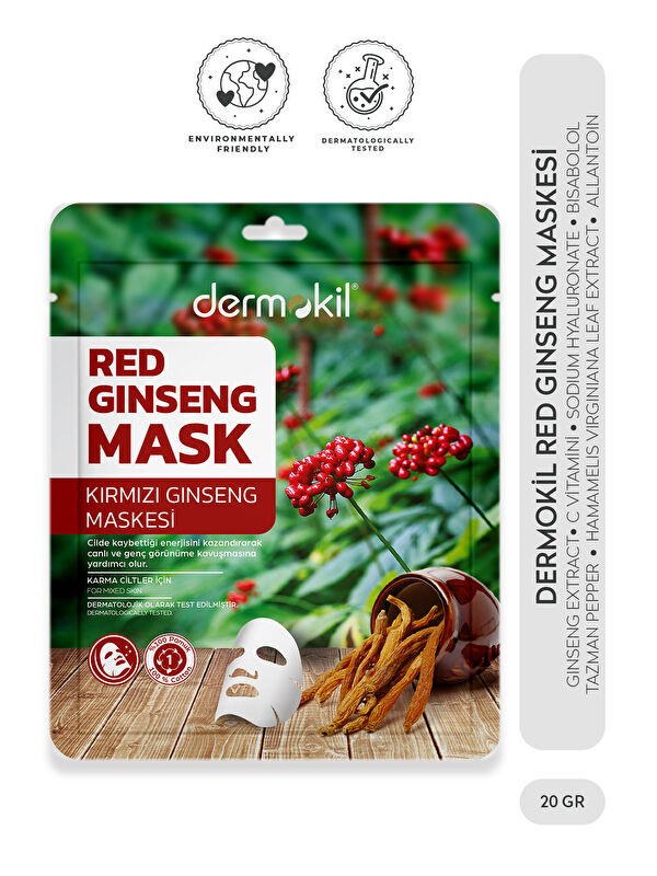 Dermokil Kırmızı Ginseng Maskesi (Karma Ciltler için) 20 gr