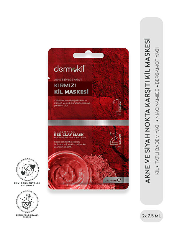 Dermokil Akne ve Sivilce Karşıtı Kırmızı Kil Maskesi 15 ml