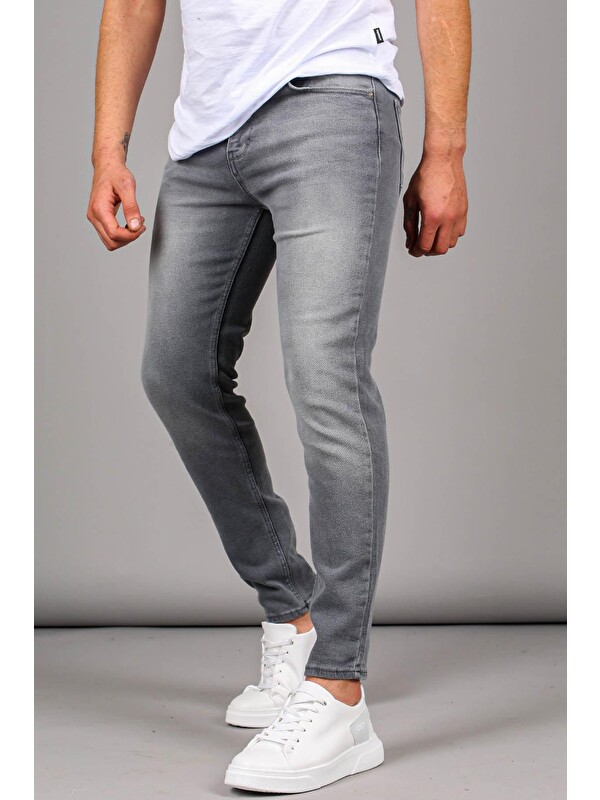 Madmext Gri Elastanlı Skinny Fit Erkek Jean 6323