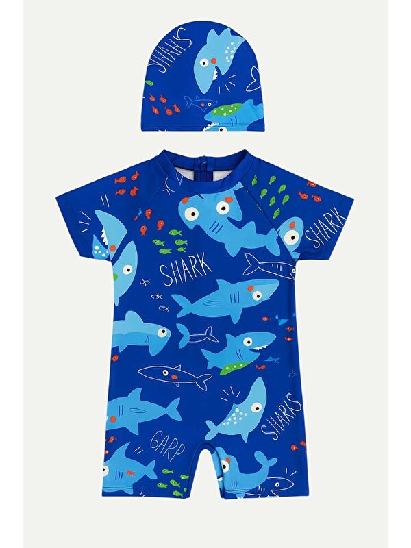 My Kids Wear Boneli ,Pervaz Fermuarlı ,Güneş Korumalı Erkek Çocuk Tulum Mayo