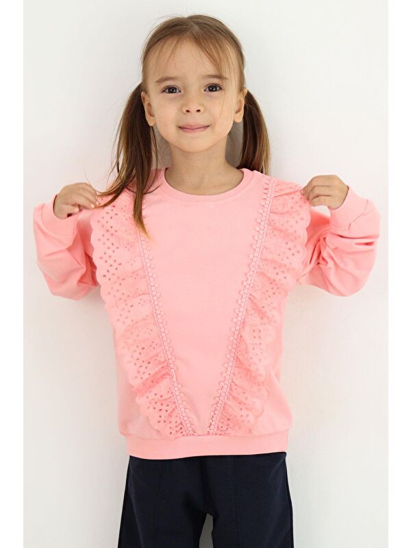Breeze Kız Çocuk Sweatshirt Güpürlü Pembe (1.5-5 Yaş)
